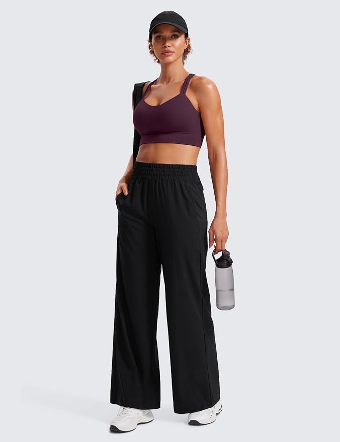 CRZ YOGA Softness Mold Butterluxe Strappy Longline Sports Bras for Women - Double Spaghetti Strap Workout Yoga Crop Top