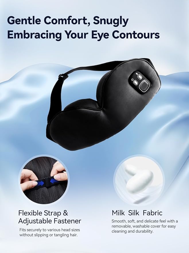Heated Eye Mask for Dry Eyes - Warm Compress for MGD, Dry Eye Syndrome, Chalazion Blepharitis Stye Eye Treatment, Hot Heating pad for Relief, Silk Sleep Mask for Deep Relax