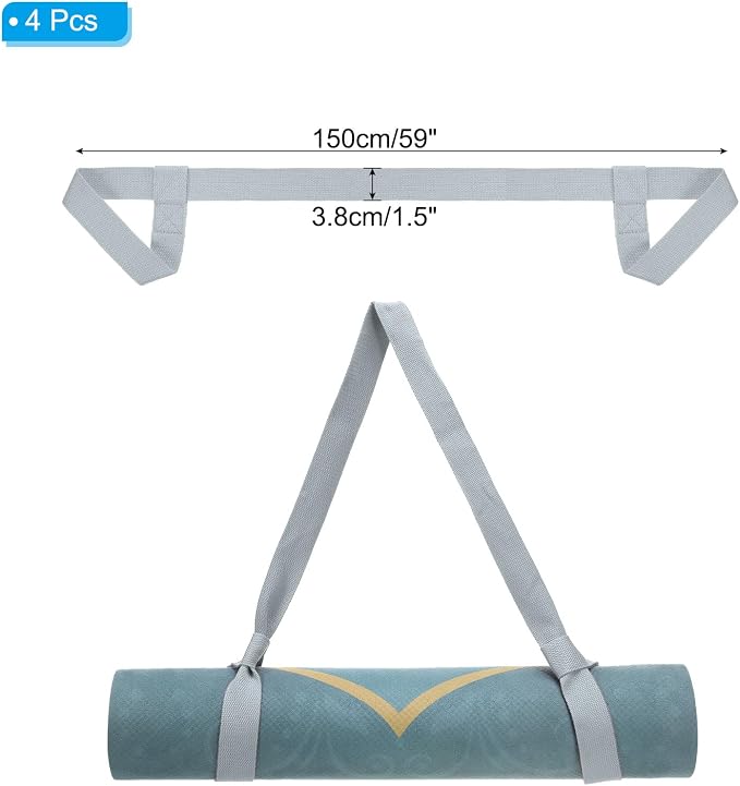PATIKIL Yoga Mat Strap, Adjustable Yoga Mat Carrier Straps Sling Cotton Anti Slip Mat Holder Stretching Band
