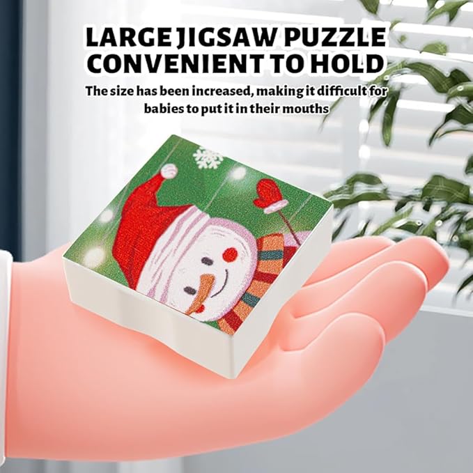 48 Piece Toy Building Jigsaw Puzzle Sets, 2 in 1 Christmas Theme Boys Girls Puzzles Building Block with Reusable Drawing Board Set for Toddlers Ages 1-3 and Kids 3+ Year Old