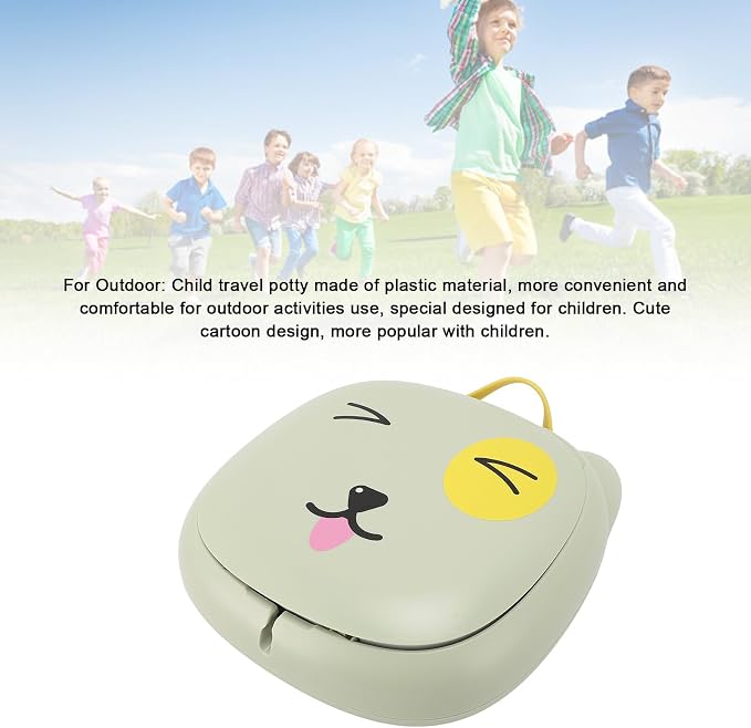 Travel Potty for Toddler, Foldable Potty Training Toilet Seat, Portable Potty Car Potty Folding Toilet for Boys Girls Baby Kids Children Indoor Outdoor Camping (Green)