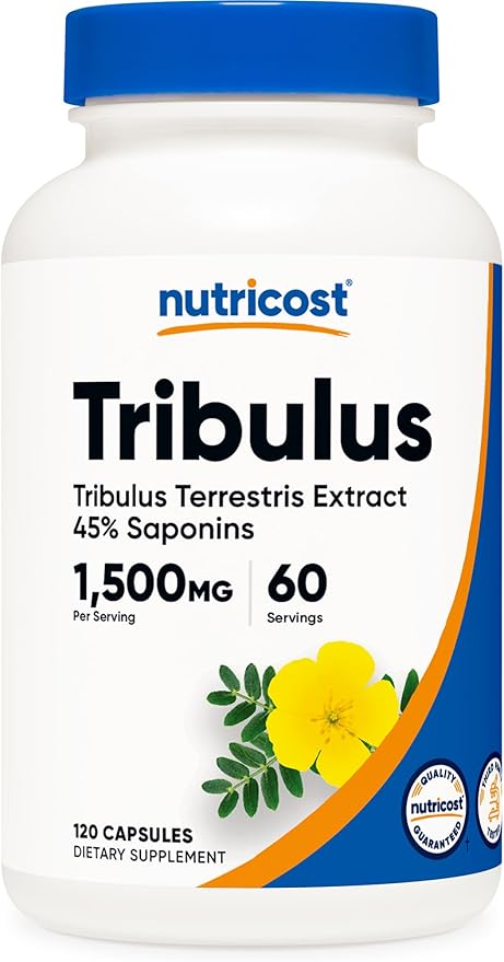 Nutricost Tribulus Terrestris Extract 1500mg, 120 Capsules - 60 Servings (750mg Per Cap), Non GMO & Gluten Free