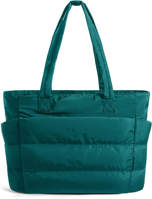 BAGSMART Tote Bag for Women, Lightweight Puffy Tote Bag with Compartments Shoulder Bag Handbag for Travel, Work, Gym | Lightweight
