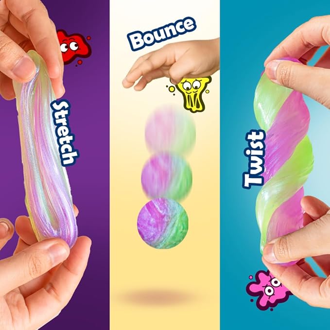 WATERELF Putty for Kids, Fidget Stress Relief Play Putty for Boys Girls Adults, Non-Sticky Therapy Toys - 3.11 Inch 3.2 Oz - P008-Green/Purple