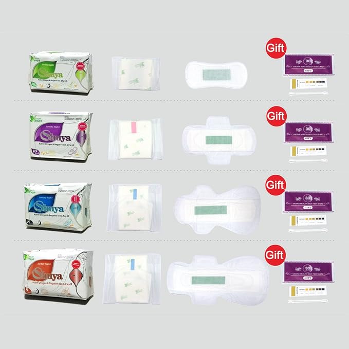 SHUYA Patented Anion Soft Breathable Sanitary Pads and Panty Liners Combination Suit Package (Pack of 7)