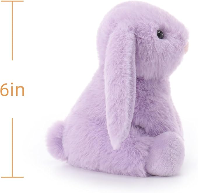 Apricot Lamb Purple Bunny Stuffed Animals for Kids, Soft Cute Plush Toys for Baby Girl and Boy, 6 Inches