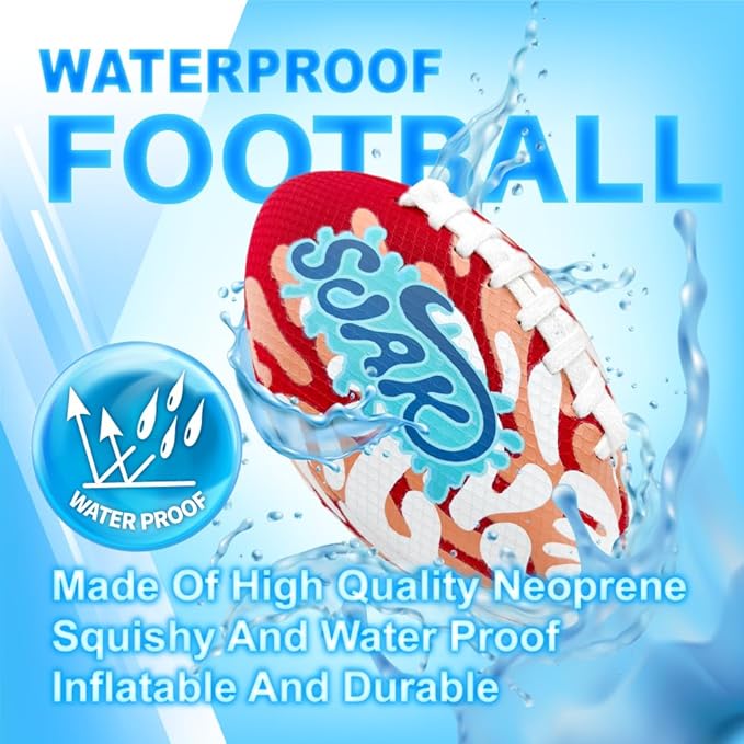 SOAK 9-Inch Waterproof Pool Football for Kids & Adults - Beach Football for Swimming Pool, Lake, Outdoor Games