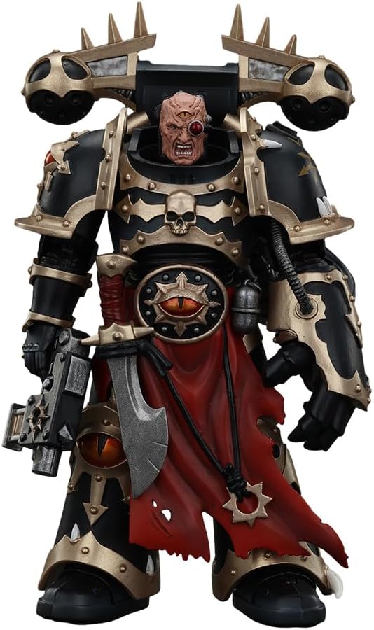 JOYTOY-Warhammer The Horus Heresy 1:18 Action Figure Chaos Space Marines Black Legion Chosen with Bolt Pistol and Power Fist-Collection Model Birthday Gifts
