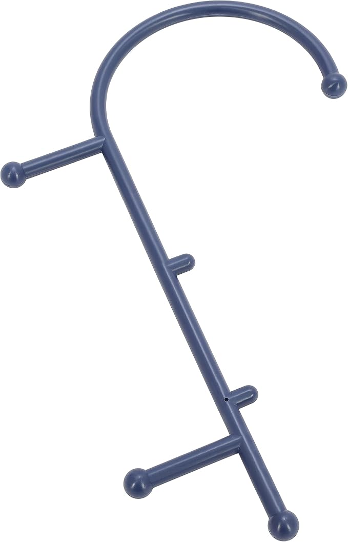 ECOTRIC Blue Manual Massager Hook Muscle Relax Tool Self Massage Therapy | Fibromyalgia Pain Relief for Shoulders,Neck, Upper and Lower Back