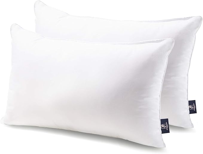 Phantoscope Throw Pillow Insert with 100% Cotton Cover, 12x20 Inch, 2 Pack | Soft Supportive Throw Pillows for Couch Bed, Hypoallergenic Breathable Pillows Inerts, Lumbar Decorative Cushion Sham Stuffer