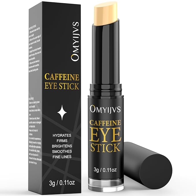 Caffeine Eye Stick, Anti-Aging Eye Cooling Stick, Under Eye Cream for Dark Circles, Wrinkles, Puffiness Bags Reduces Fine Lines