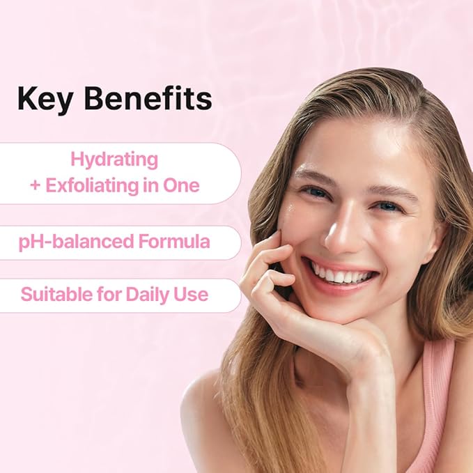 Hanskin Hyaluron Exfoliating AHA Treatment – Korean Exfoliating Toner with Glycolic & Lactic Acid for Smooth, Hydrated, Glass Skin | pH-Balanced Daily Skin Booster for Dull, Dry Skin, 5.07 fl oz