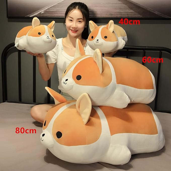 Plush Corgi Dog Shiba Inu Dog Plush Pillow Stuffed Animal Kids Plush Toy Pillow (Corgi, 80cm/31.4in)