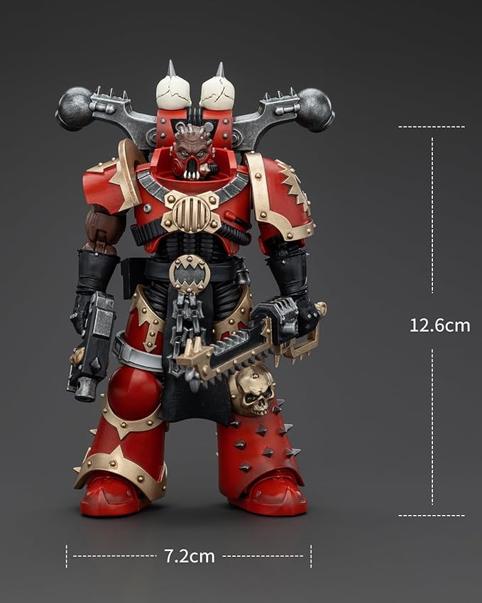Pipigirl JoyToy GW 40K Genuine License 1:18 Action Figure, World Eaters Khorne 7, 4.96 inch Collectible Action Figures Sets
