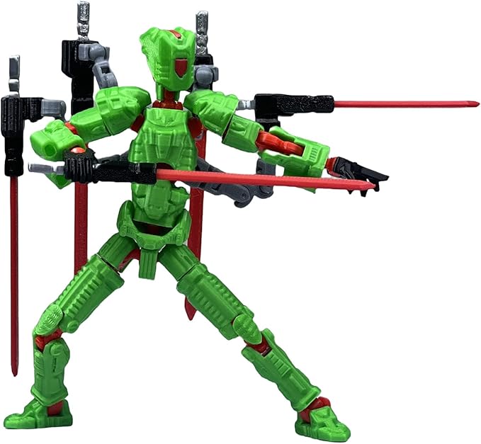 Assembly Completed T13 Action Figure,3D Printed Multi-Jointed Movable, Nova 13 Action Figures Desktop Decorations for Game Lovers Toy (Green)