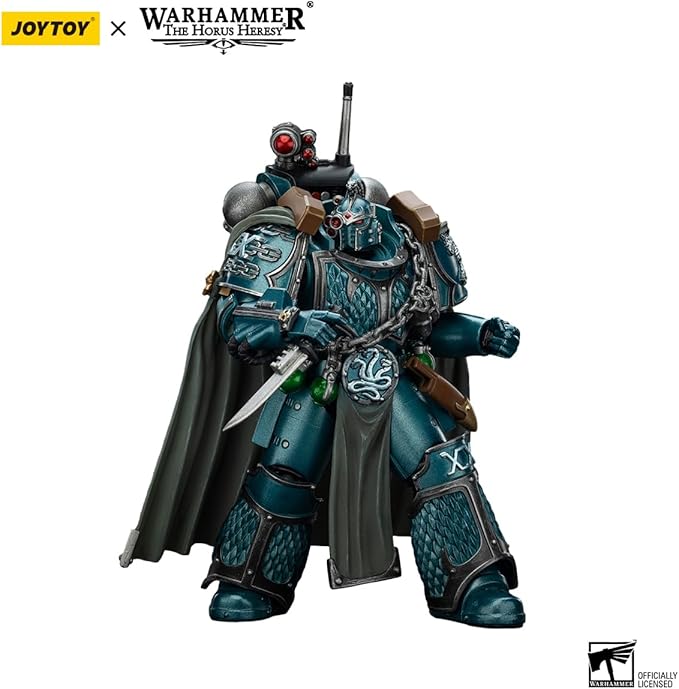JOYTOY Warhammer The Horus Heresy Alpha Legion Exodus 'The One who is Many’ with Sniper Rifle and Power Dagger - 1:18 Scale 5.03in Action Figure Mecha Joy Toy Collection Model