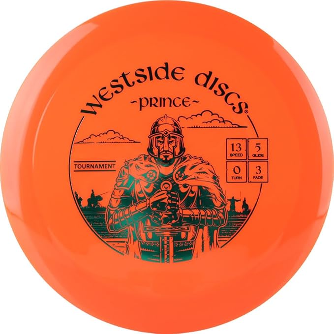 Westside Discs Tournament Prince Disc Golf Distance Driver | Overstable High Speed Driver | Premium Tournament Plastic w/Extra Grip | Strong Fade & Big Distance | 170-175g
