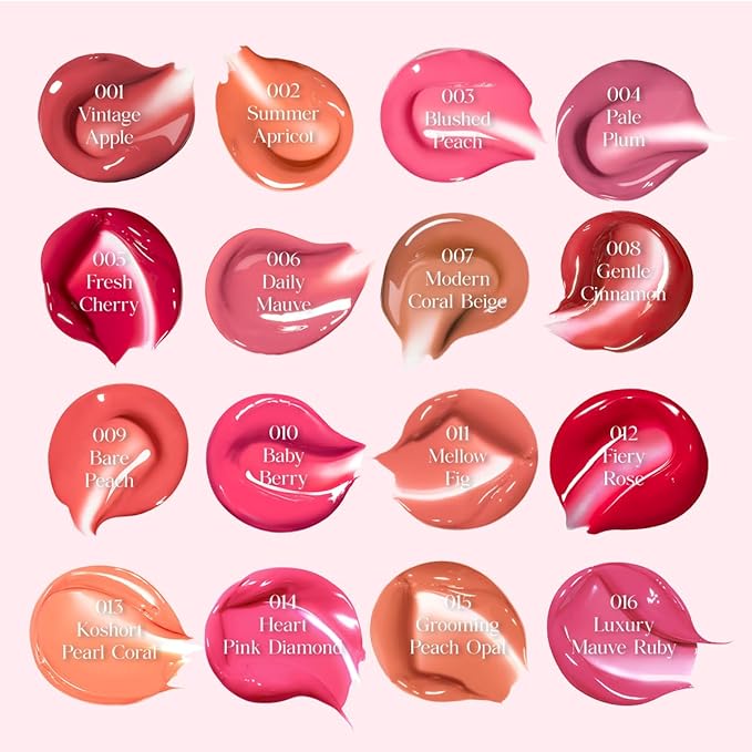 CLIO CRYSTAL GLAM TINT (015 GROOMING PEACH OPAL), Glossy Finish, Lightweight, Buildable, Glass-Like, Smoothing, Long-Lasting, Vivid