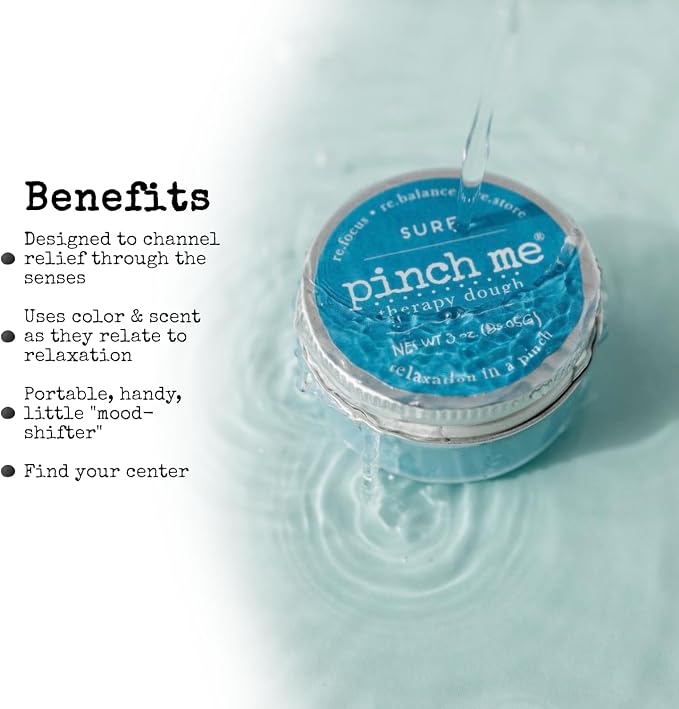 Pinch Me Therapy Dough - Holistic Aromatherapy Stress Relieving Putty - 10 Ounce Surf Scent