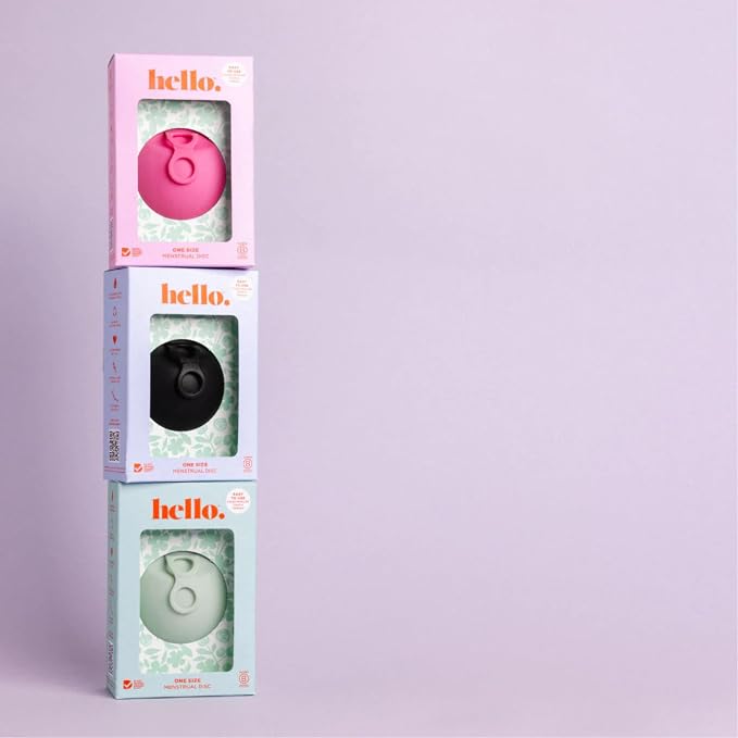 Menstrual Disc | Award Winning Reusable Soft Flexible Period Disc | Capacity of 10 Tampons | Double Loop Tab for Easy Removal, Leak Proof Alternative to Pads & Tampons (Black)