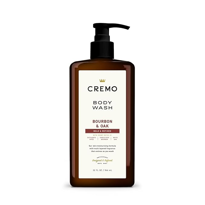 Cremo Rich-Lathering Bourbon & Oak Body Wash for Men, 32 Fl Oz