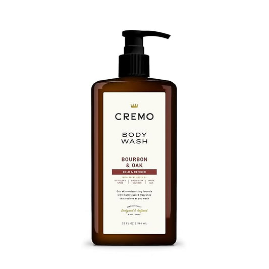 Cremo Rich-Lathering Bourbon & Oak Body Wash for Men, 32 Fl Oz