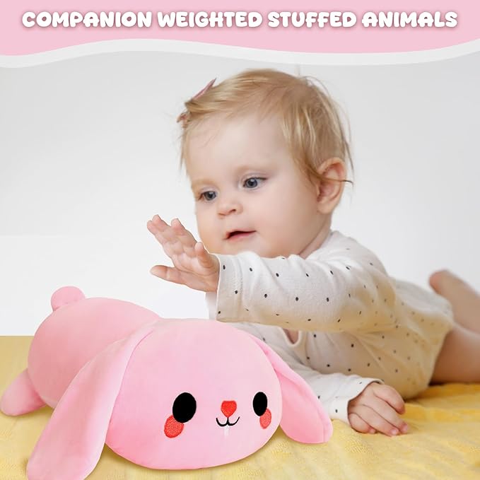 Weighted Stuffed Animals, Bunny Stuffed Animal with Weighted Beads, Cute Plush Toy Pillow Gifts for Adults Kids Boys Girls