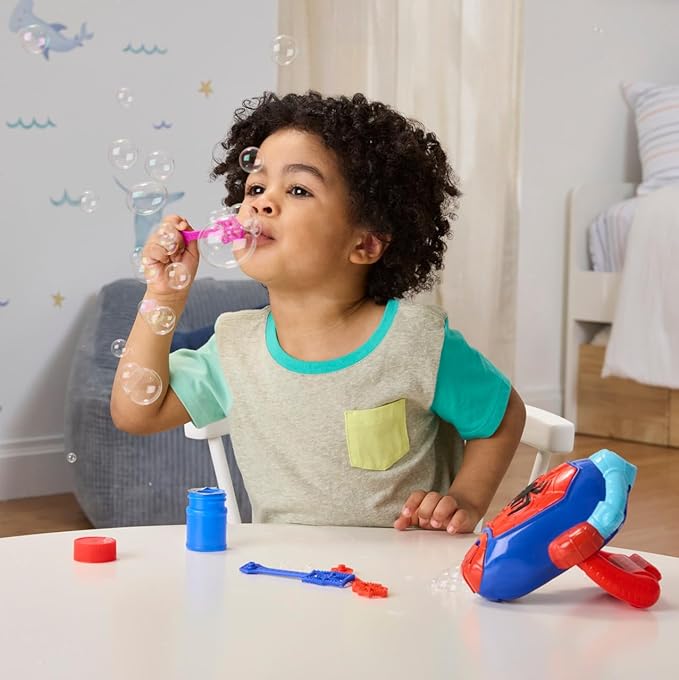 Spidey and his Amazing Friends Marvel Water-Webs Electronic Bubble Slinger, Super Hero Role Play Toys for Kids, Ages 3+
