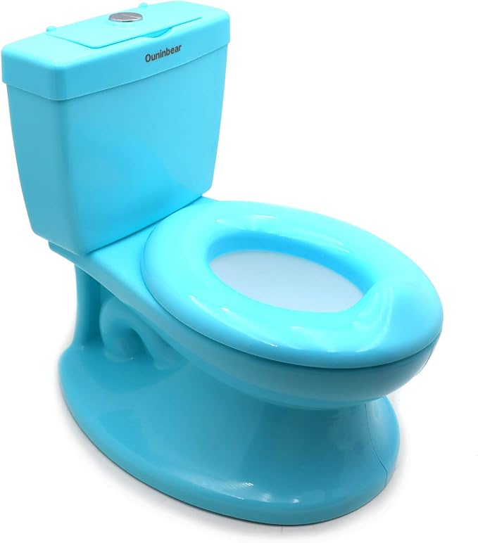HongK- Portable Blue Portable Toddler Potty Training Toilet w/Flushing Sound Baby Chair Seat Kid [P/N: ET-BABY004-BLUE]