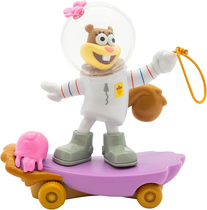SpongeBob SquarePants, Jelly Fishinâ Gliders Sandy Cheeks, 5â€ Pull-Back Racing Toy with Jellyfishing Action, Ages 3+