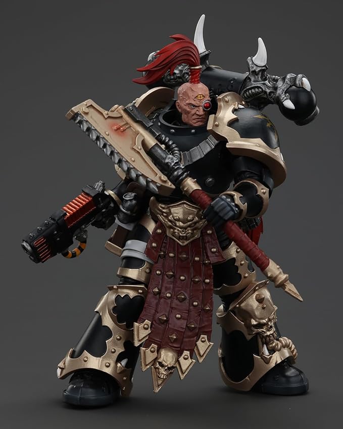 JoyToy Warhammer 40K Genuine License 1:18 Action Figure, Chaos Space Marines Black Legion Chosen with Plasma Pistol and Power Axe, 4.96 inch Collectible Action Figures Sets