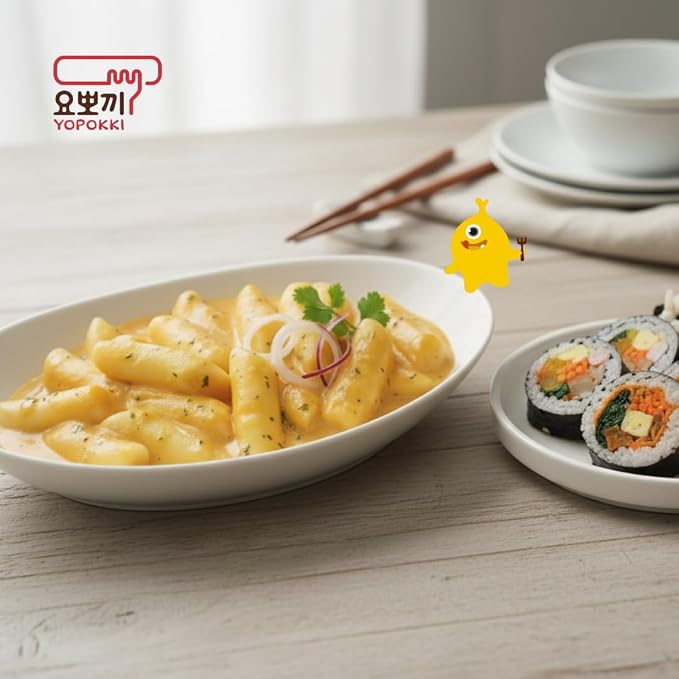 Yopokki Instant Tteokbokki Rice Cakes Korean, Topokki Pack - Great with Cheese and Ramen Noodles, Korean Snacks for College Dorm, Korean Food Meal Kit, Pack of 2 (Onion Butter, 2 Packs)