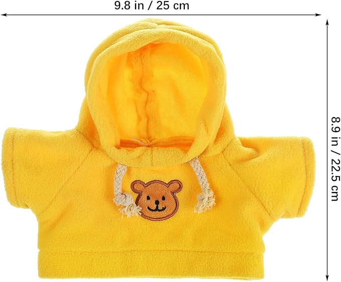 Toyvian Stuffed Bear Clothes Toy Clothes for Dolls - Plush Toy Bear Sweater Outfits - Plush Bear Dolls Hoodie 3PCS - 2 Bear Hoodies and 1 Bear Sweater for Crafts