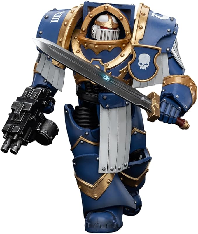 JOYTOY Warhammer 30K The Horus Heresy1/18 Action Figure Ultramarines Cataphractii Terminator Squad Sergeant with Power Sword Collection Model