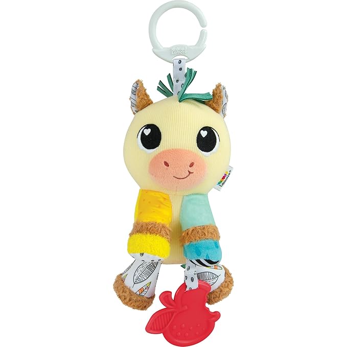 Lamaze Carson Clydesdale Horse Clip On Stroller Toy - Baby Sensory Toys with Crinkle and Chime Sounds - Includes Clip for On-The-Go Stroller or Car Seat Play - Ages 0 Months and Up