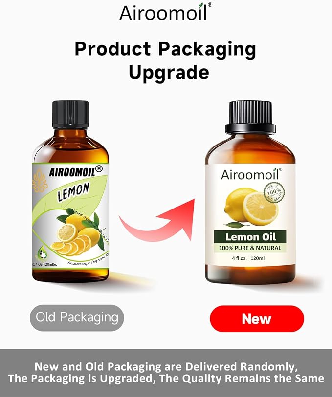 Lemon Essential Oil, 100% Pure, Light Fresh Citrus Scent, 4 Fl Oz | for Aromatherapy, Skin Care, Diffuser Relaxation, Candle Soap Making, DIY Cleaning, Air Freshener Spray, Fragrance Gift