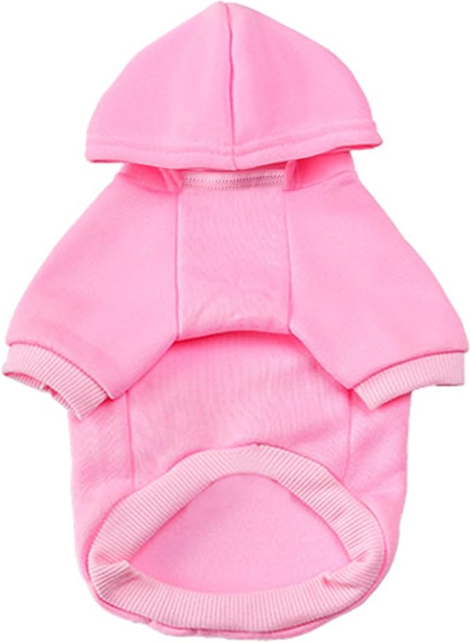 Jecikelon Winter Printed Dog Hoodies Sweatshirts Warm Clothes for Small Dogs Chihuahua Coat Puppy Clothing Cat Custume (Pink, X-Large)