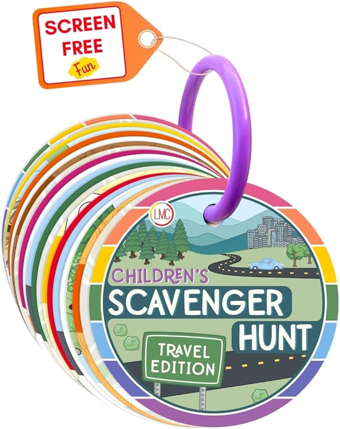 Children's Scavenger Hunt: Travel Edition | Toddler Car Activities | Road Trip Toys | Games for 2, 3 Year Old's & Up | Kids Educational Scavenger Hunt Cards