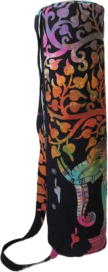 INDIAN CRAFT CASTLE ICC Yoga Mat Bag Carrier Full-Zip Exercise Yoga Mat Carry Bag for Women Men with Multi-Functional Storage Pockets and Adjustable Shoulder Strap 26X6 Inches