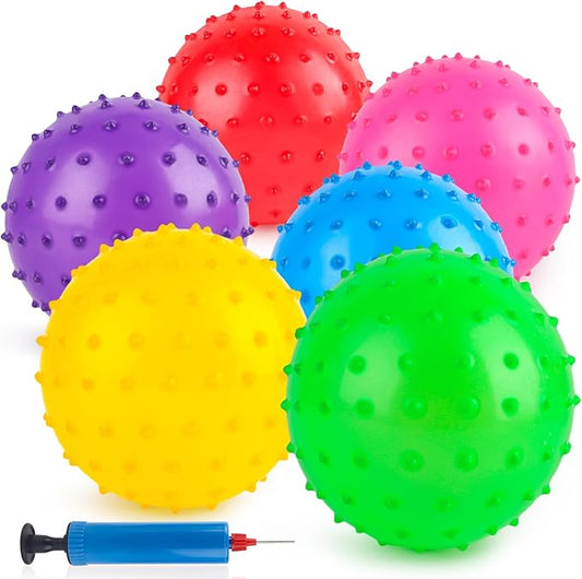 LOVEINUSA 6PCS Bouncy Balls, 7 Inch Sensory Balls for Babies Toddlers, Indoor Outdoor Sports Activities