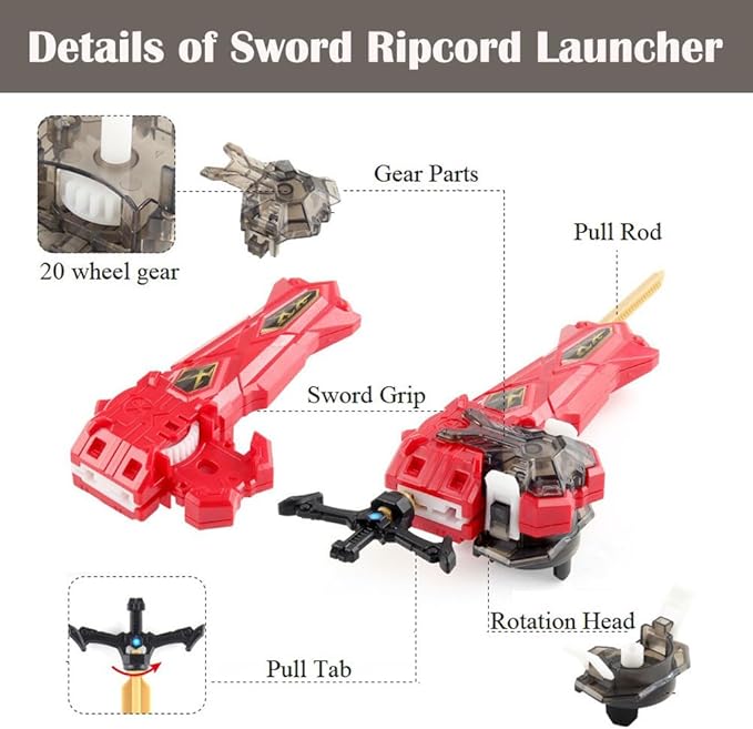 Bey Battling Blade Burst Toy Set, 12 Spinning Burst Gyros 2 Two-Ways Launchers with Grip, Combat Tops Battle Game with Portable Box Gift for Kids Children Boys 6-12