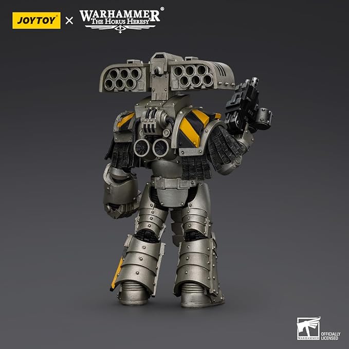 JOYTOY 1/18 Action Figures - Warhammer The Horus Heresy Iron Warriors Tyrant Siege Master Terminator with Rocket Launcher - 5‘’,Highly Posable Collectible Model Ages 15+