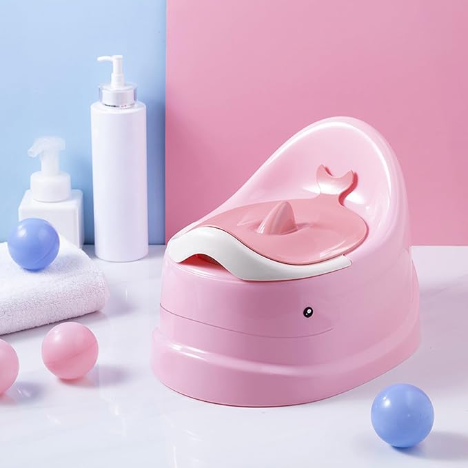 Portable Potty with Split Design & Lid for Toddler Travel Training Toilet Seat Chair for Gilrs Chair with Lid & Removable Container for Girls Seat for Toilet Nonslip