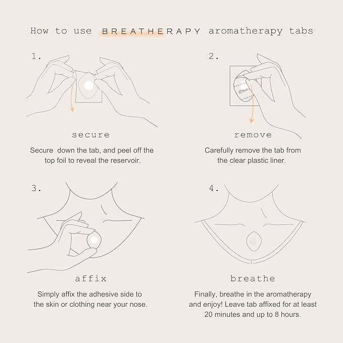 Get Up + Go Kit - Pure Essential Oil Aromatherapy InhalationTabs, 8-Pack (2 Each: Energy, Focus, Balance, Grounding)