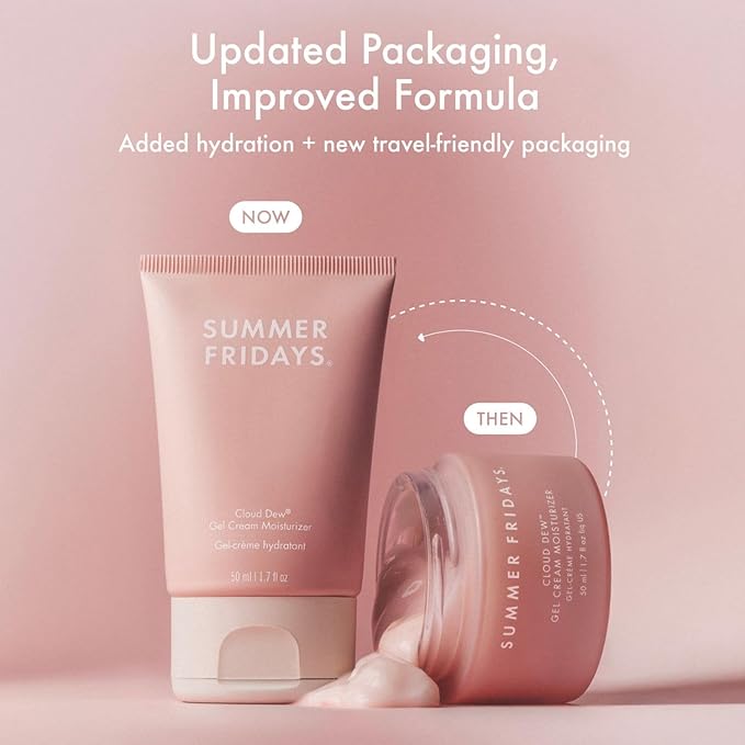 Summer Fridays Cloud Dew® Gel Cream Moisturizer - Lightweight Facial Moisturizer with Hyaluronic Acid, Coconut Water, Cherry Extract + Ceramides for Skin-Plumping Hydration (0.5 Fl Oz)