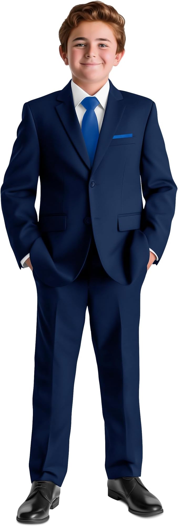 Happy Dolphin Boys Suit Set Modern Fit Kids Suits Adjustable Waist Boys Wedding Outfit for Boy Communion Suits for Boys