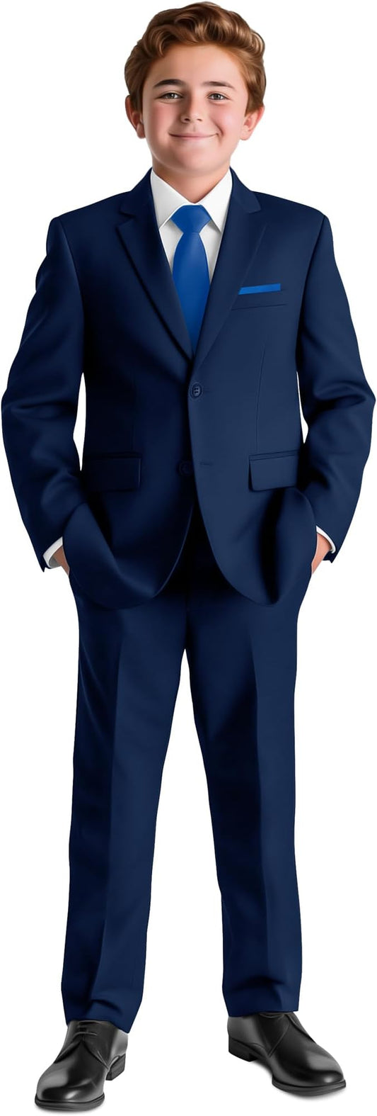 Happy Dolphin Boys Suit Set Modern Fit Kids Suits Adjustable Waist Boys Wedding Outfit for Boy Communion Suits for Boys