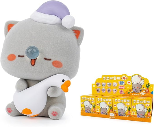 BEEMAI Mitao Cat Love is Like A Peach Series 8PCs (Set of 8 No Repeat) Blind Box Random Design Cute Figures Collectible Toys Birthday Gifts