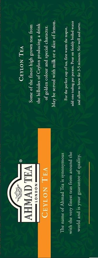 Ahmad Tea Ceylon tagged teabags, no envelopes, 100 count (Pack of 1)