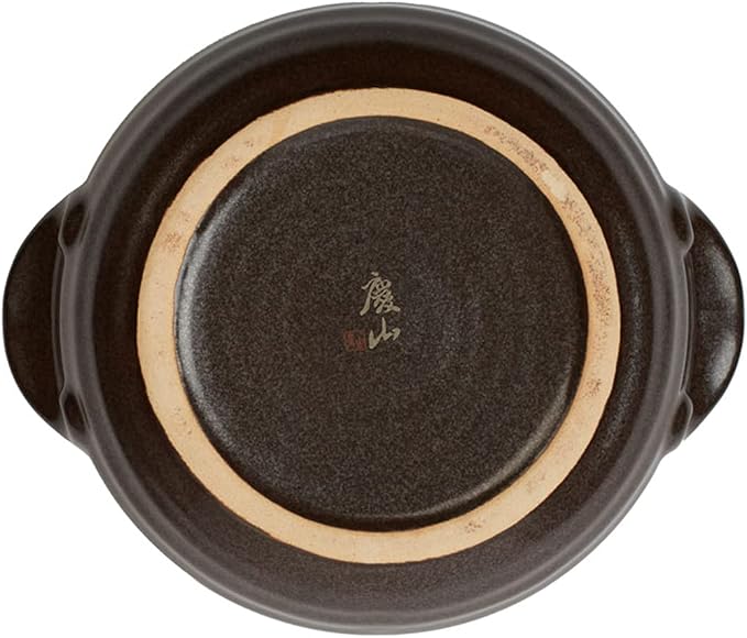 Crazy Korean Cooking Korean Stone Bowl (Dolsot), Sizzling Hot Pot for Bibimbap and Soup - Premium Ceramic (Medium with Lid)